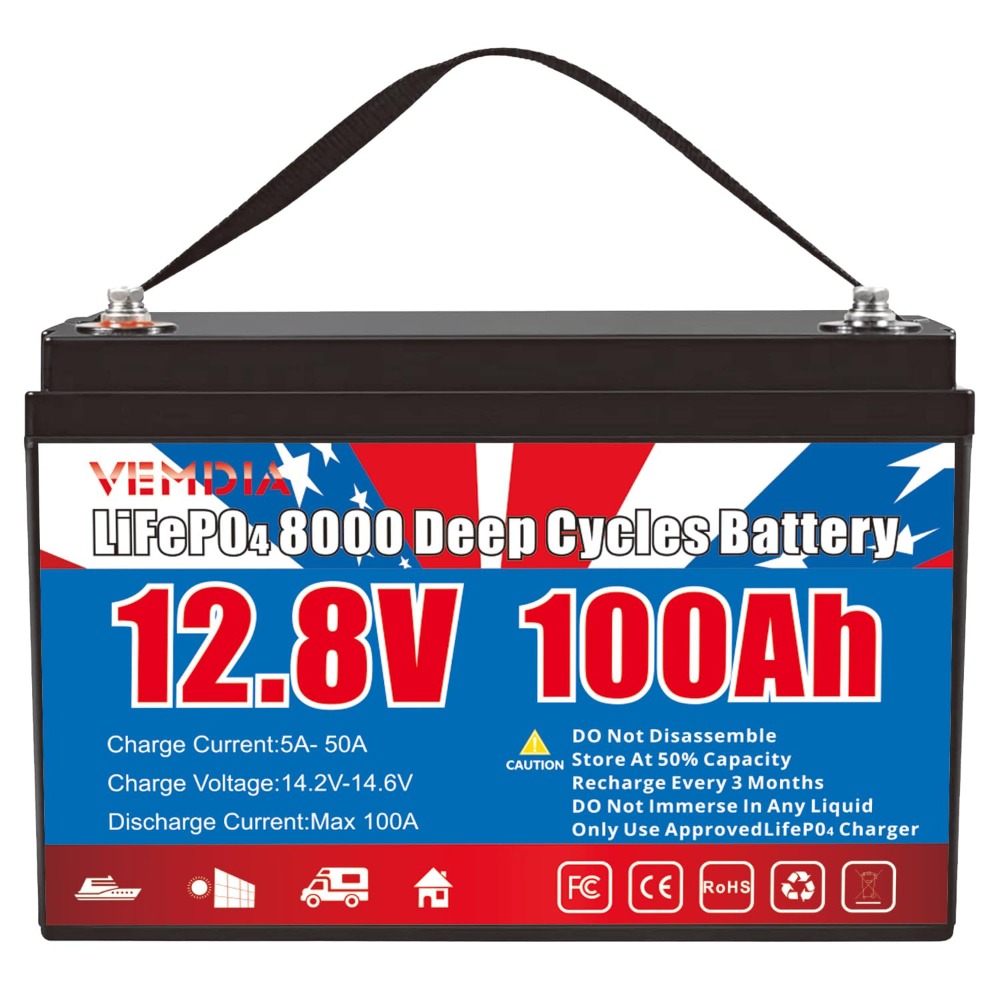 Cycling Gear - 12.8V 100Ah LiFePO4 Battery Built-in BMS