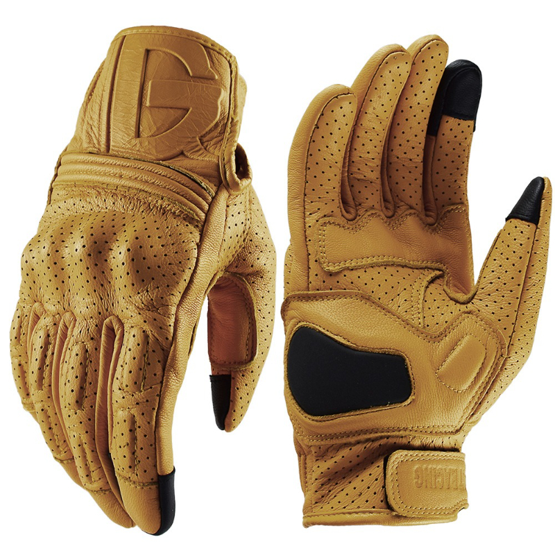 Vintage Cycling Gear - Vintage Motorcycle Leather Gloves Full Finger