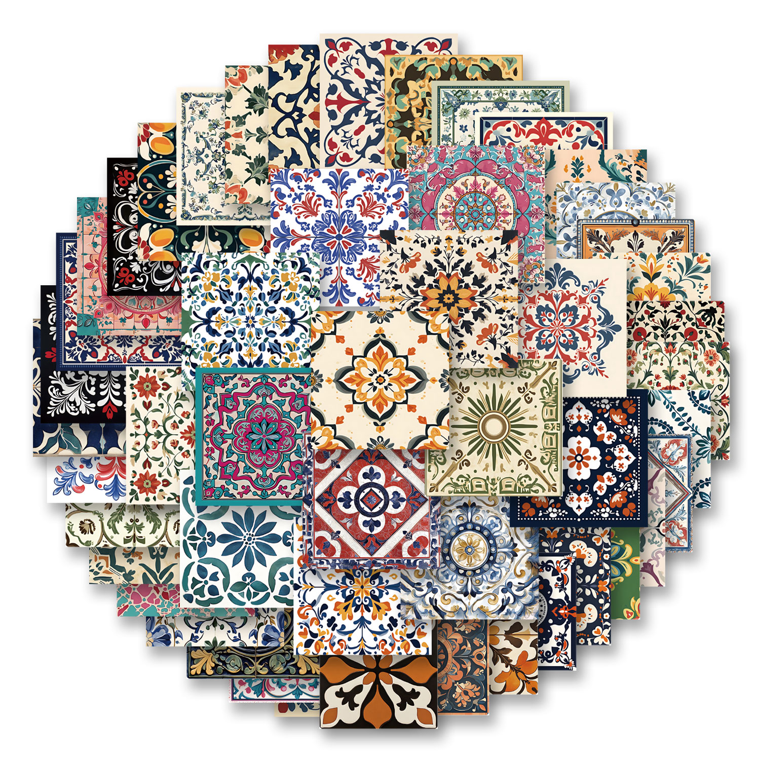 Vintage Cycling Gear - 50pcs Vintage patterned tile Graffiti Stickers,