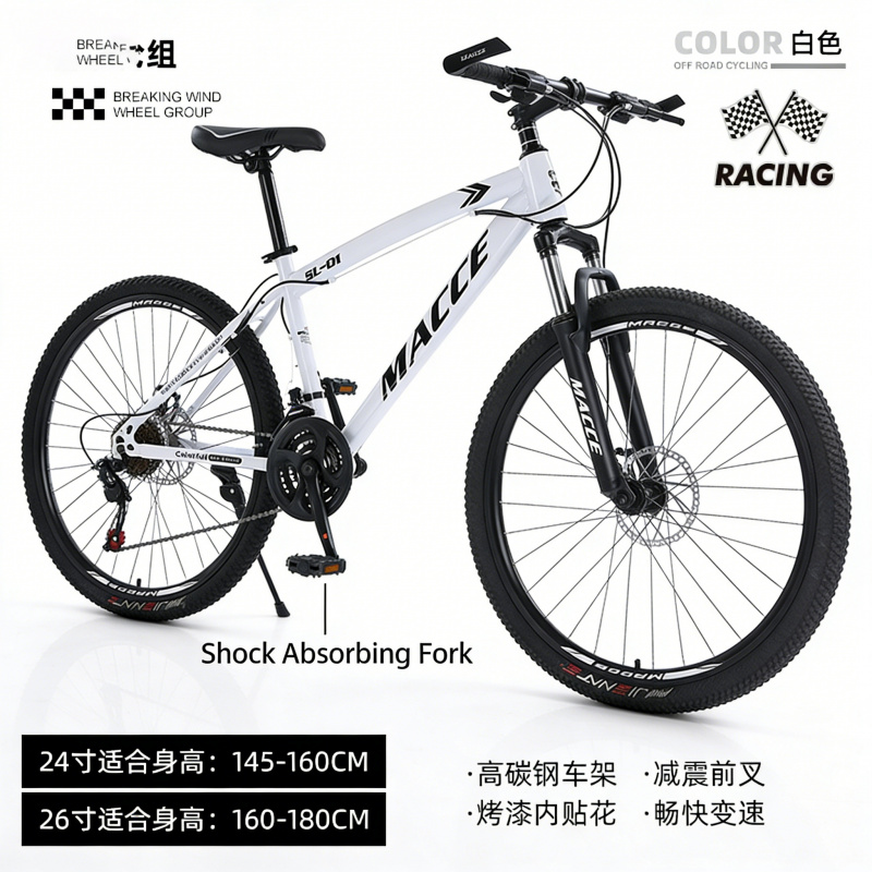 Cycling Low Gear - White Spoke High - Spec New
