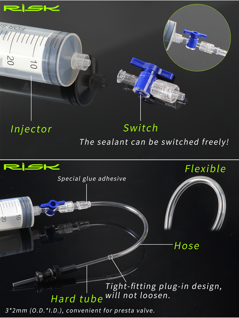 RISK Cycling Bike Bicycle Tube - Tubeless Tire Sealant reseña y precio