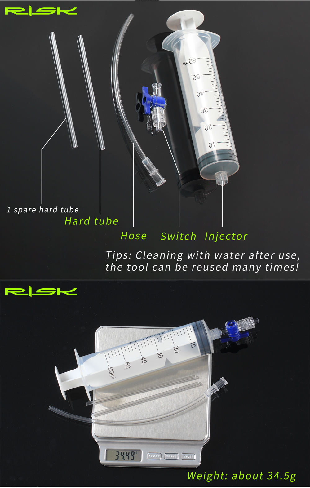 RISK Cycling Bike Bicycle Tube - Tubeless Tire Sealant reseña y precio