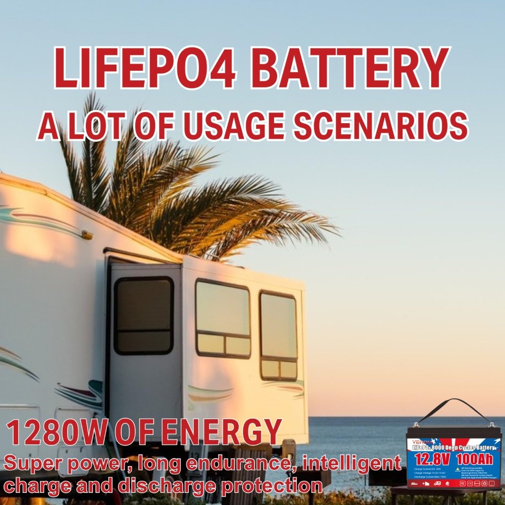 12.8V 100Ah LiFePO4 Battery Bu - Cycling Gear reseña y precio
