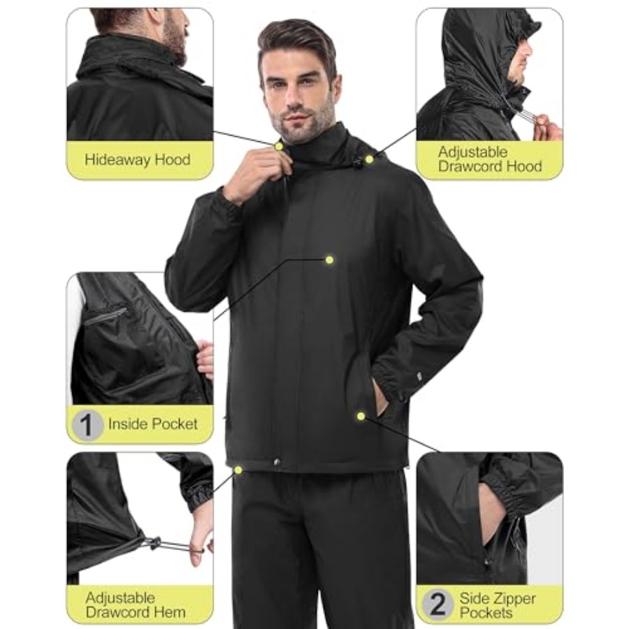 33, 000ft Men's Rain Suit Pack - Cycling Gear reseña y precio