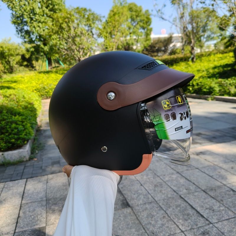 Retro Motorcycle Helmet 3/4 Sh - Vintage Cycling Gear reseña y precio