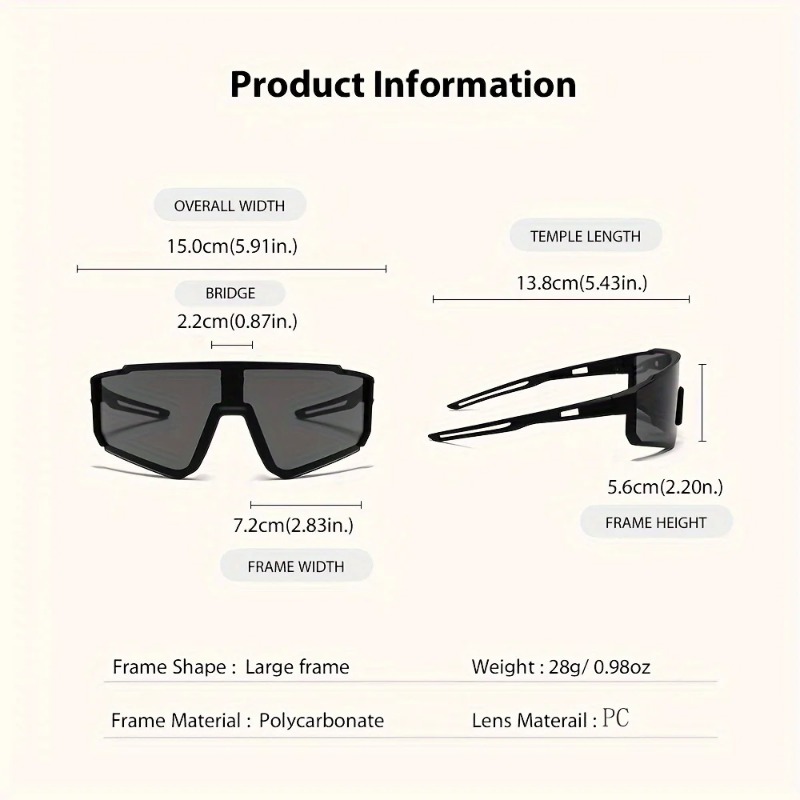 2pcs Men's Oversized Cycling S - Cycling Glasses reseña y precio