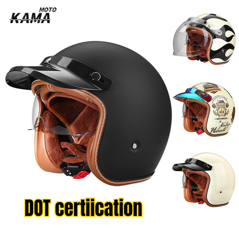 Motorcycle Helmet 3/4 Shell Mo - Vintage Cycling Gear reseña y precio