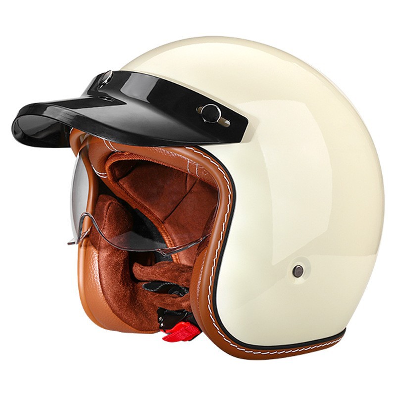 Motorcycle Helmet 3/4 Shell Mo - Vintage Cycling Gear reseña y precio