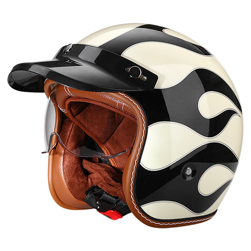 Motorcycle Helmet 3/4 Shell Mo - Vintage Cycling Gear reseña y precio