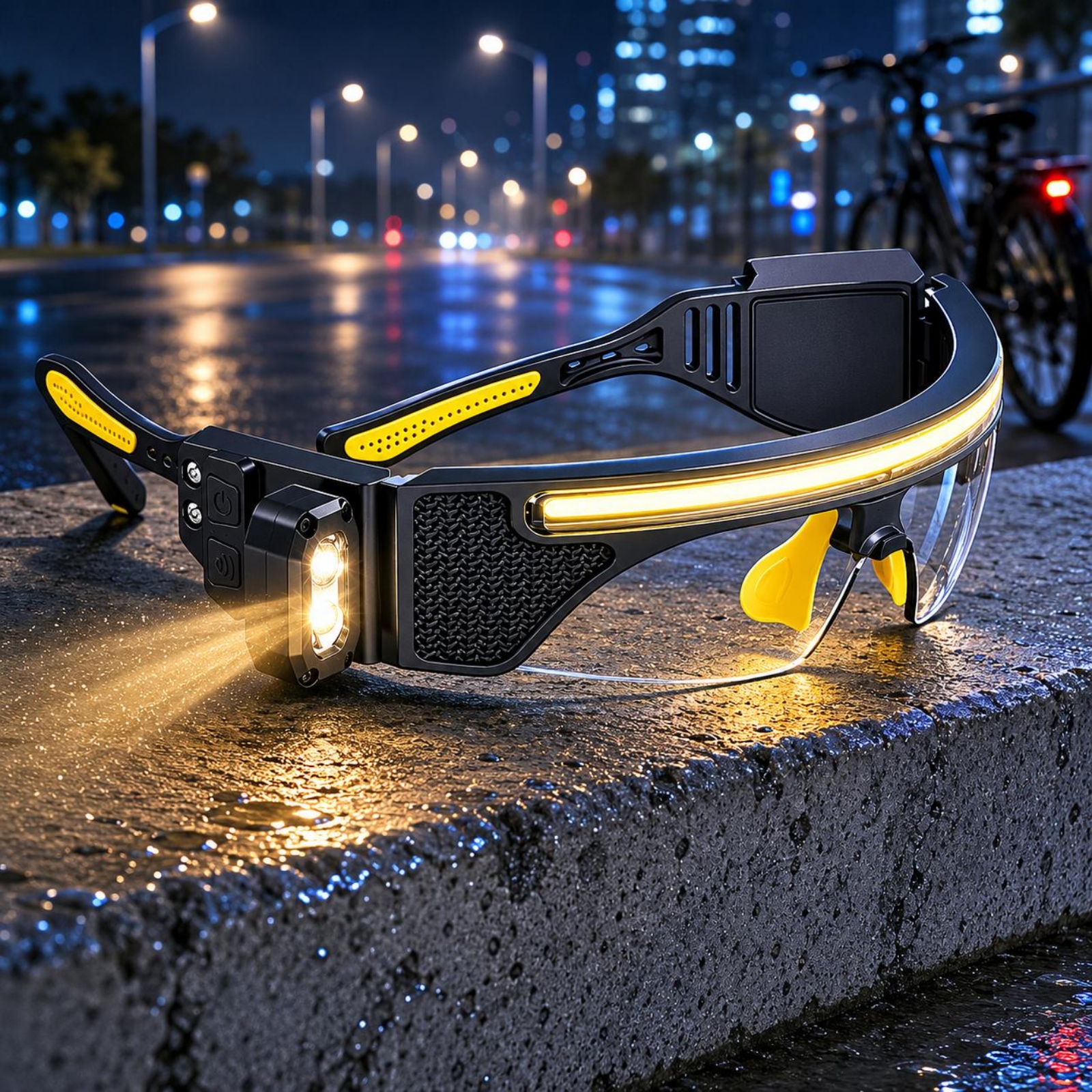 Curved-Fit LED Glasses Black F - Cycling Glasses reseña y precio