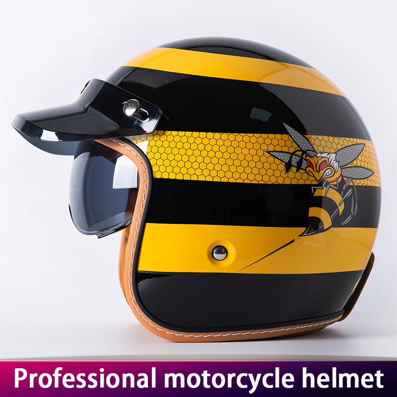New Retro Motorcycle Helmet Ye - Vintage Cycling Gear reseña y precio