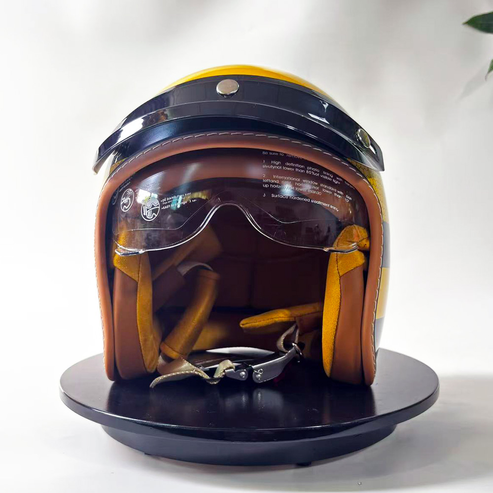 New Retro Motorcycle Helmet Ye - Vintage Cycling Gear reseña y precio