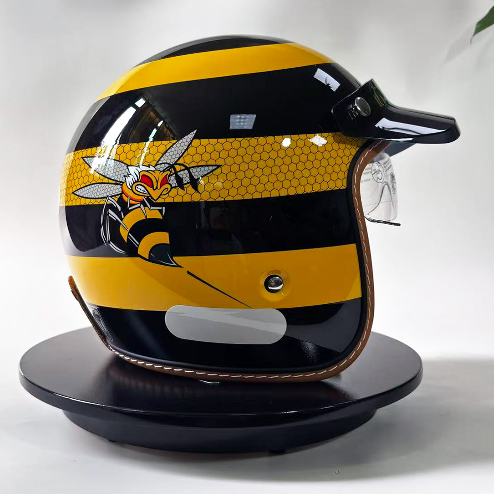 New Retro Motorcycle Helmet Ye - Vintage Cycling Gear reseña y precio
