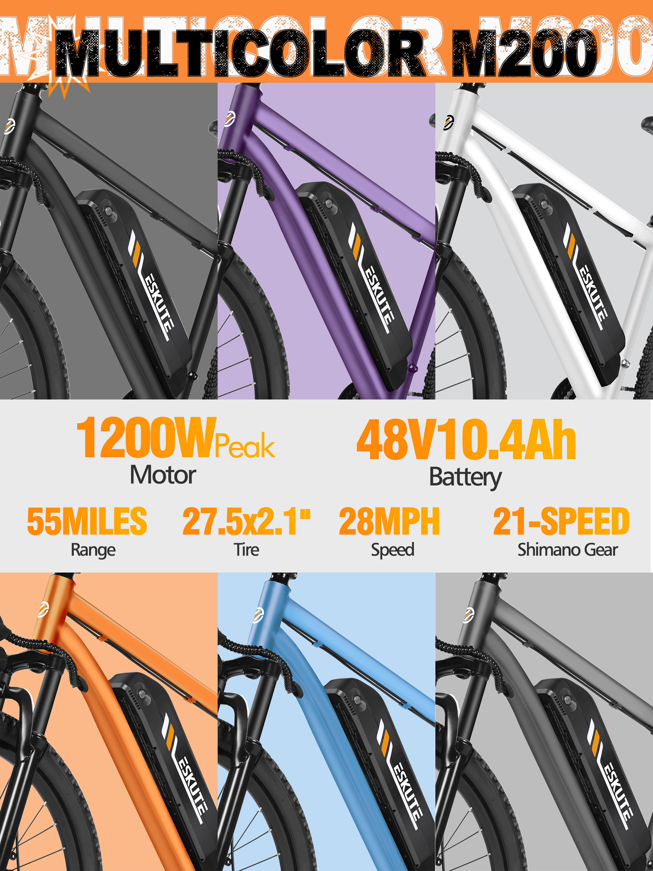 ESKUTE M200 Electric Bicycle   - Cycling Gear reseña y precio