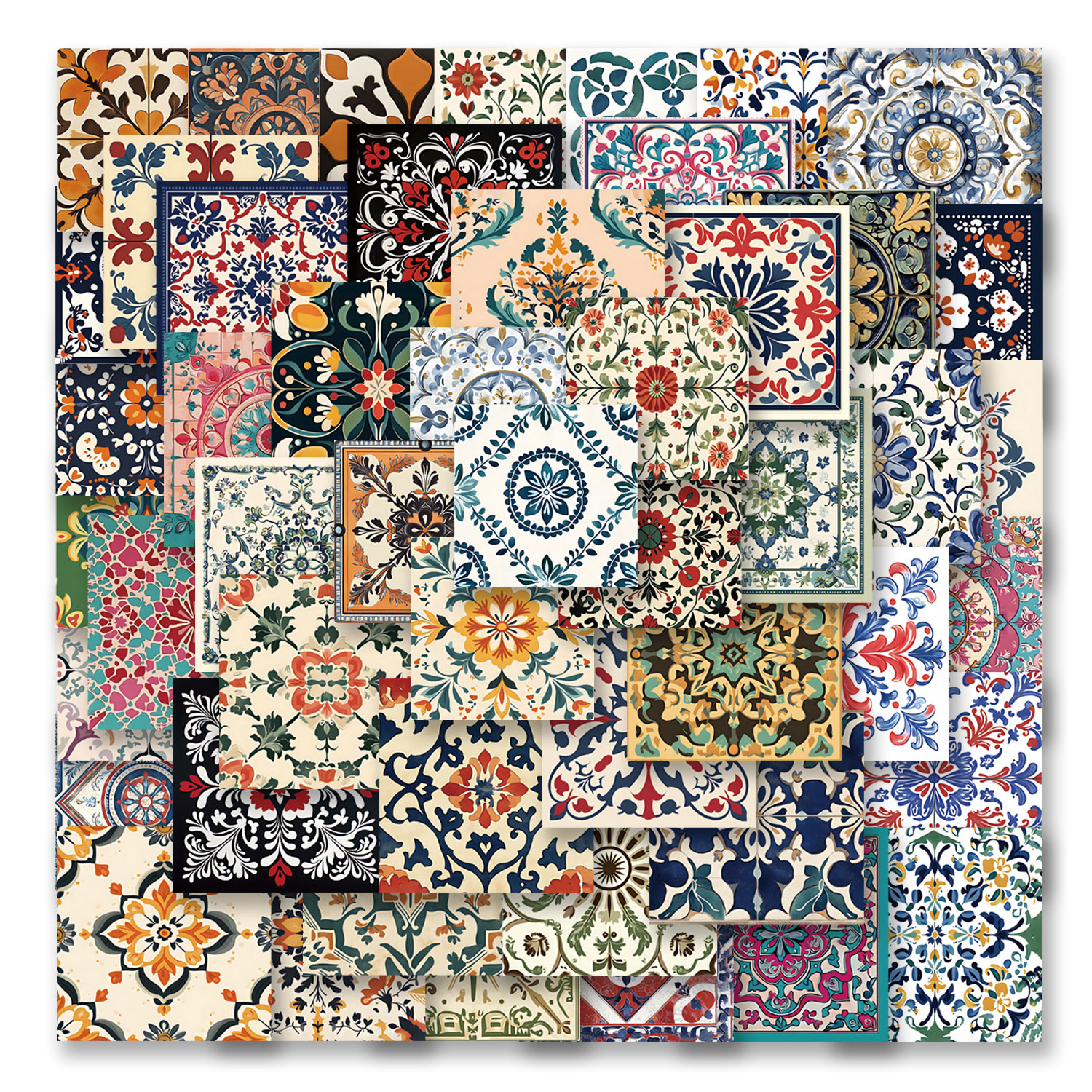 50pcs Vintage patterned tile G - Vintage Cycling Gear reseña y precio
