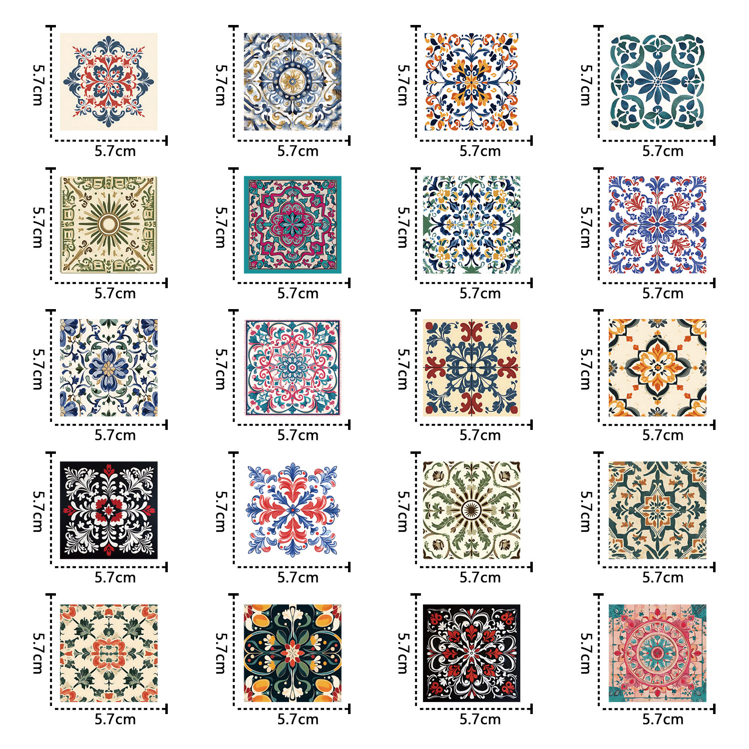 50pcs Vintage patterned tile G - Vintage Cycling Gear reseña y precio