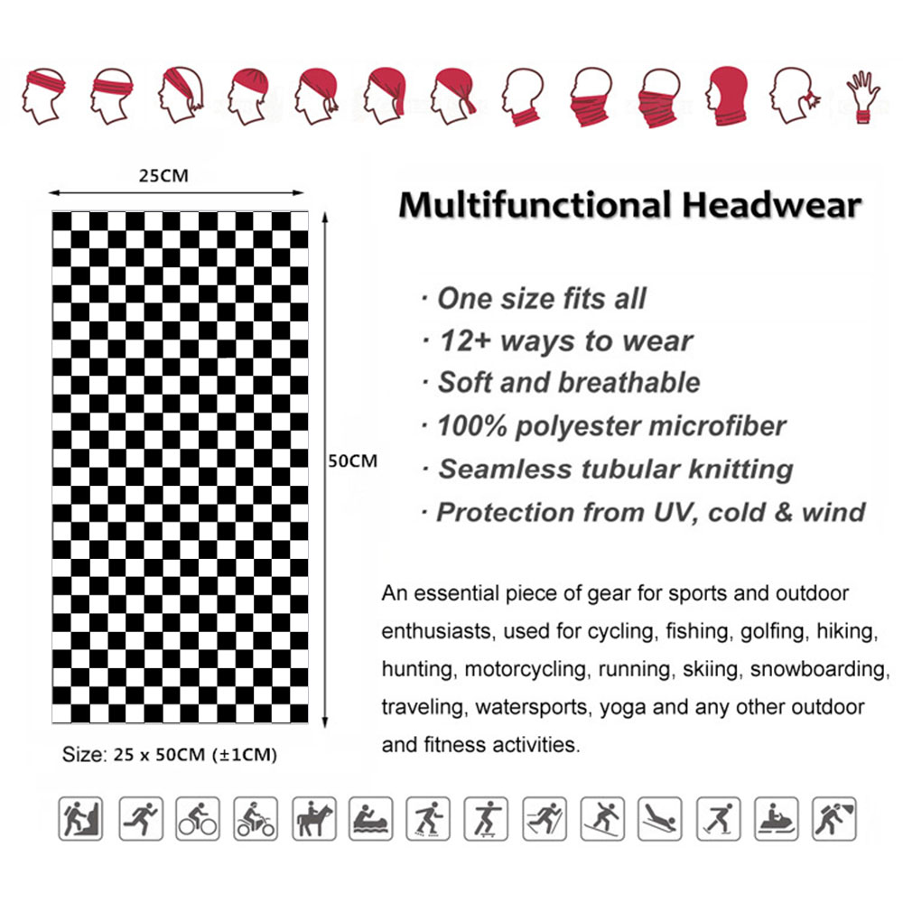 Checkered Ska Printed Headband - Cycling Gear reseña y precio